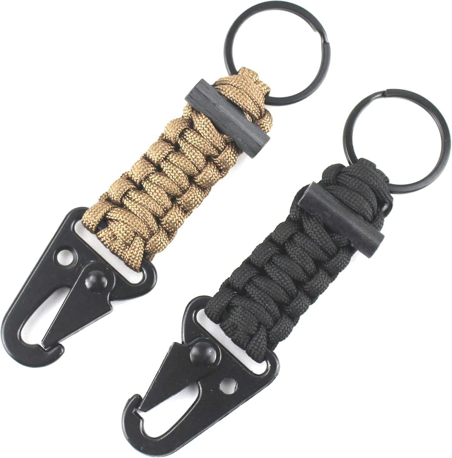 Paracord Keychain Carabiner 2PCS Pack Survival Paracord Lanyard with Fire Starter