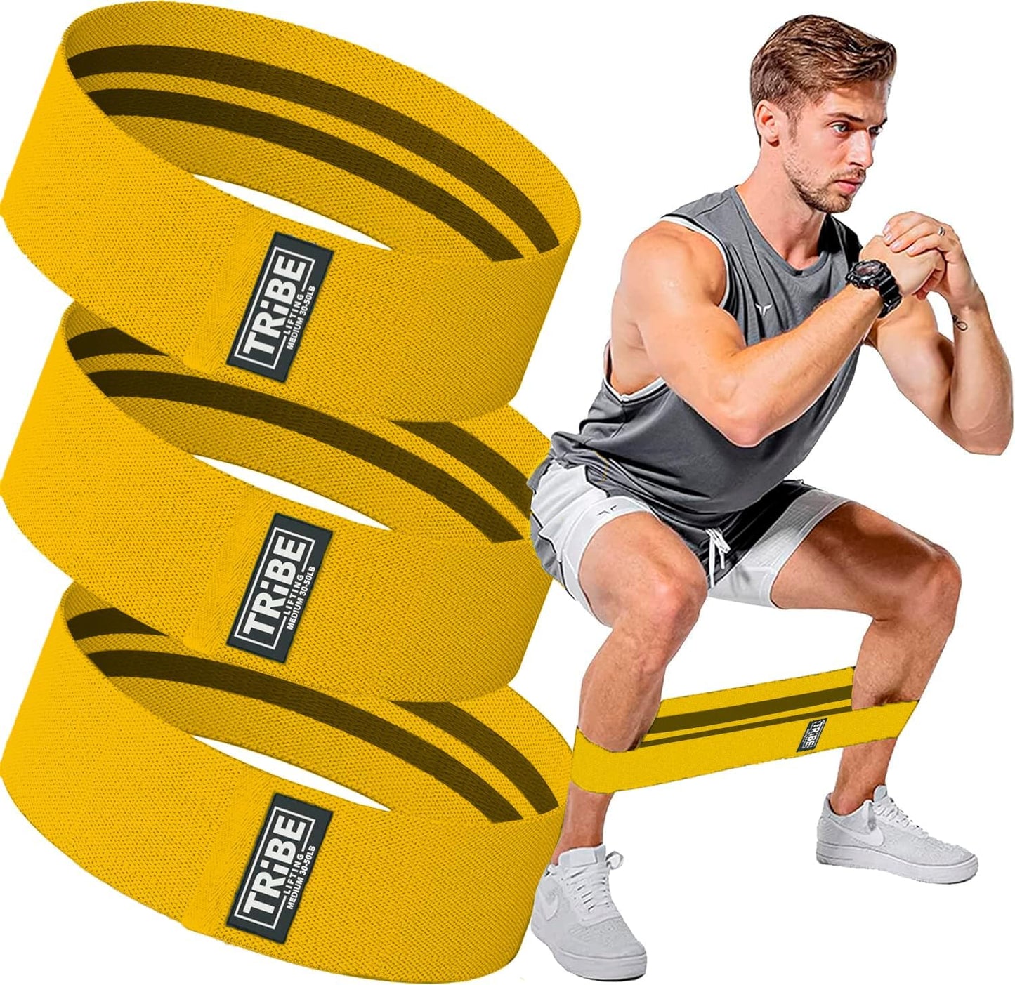 Fabric Resistance Bands for Legs - Workout Bands Resistance Bands for Men and Women - Booty Bands for Working Out - Exercise Bands Resistance Bands Set - Elastic Bands for Exercise