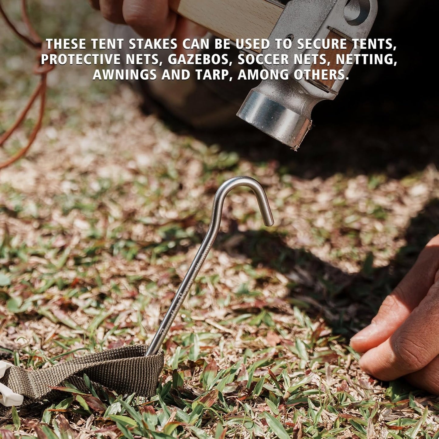 iBasingo Titanium Alloy Pegs Camping Tent Pegs Portable Elbow Grass Nail Tent Hardware