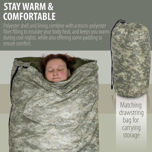 Maxam Sleeping Bag, 28 x 73", Olive Drab