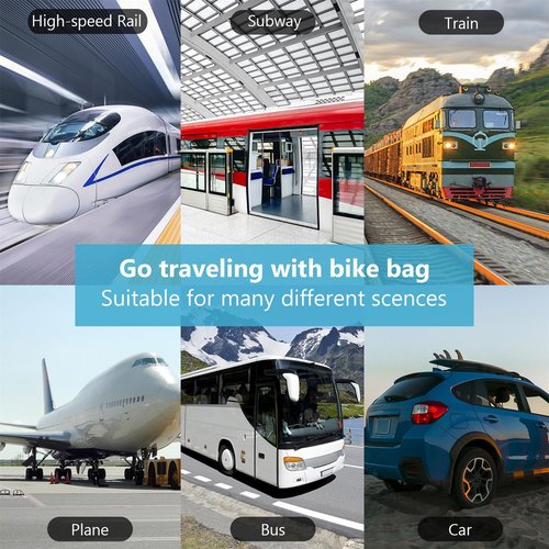 Elffthy 26 Inch Folding Bike Carrier Bag - 1680D Durable, Waterproof Bike Case for Air, Cars, Train Travel