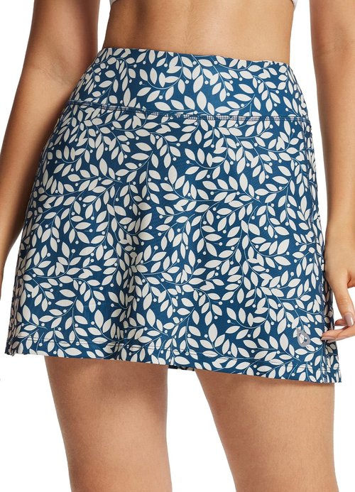 baleaf Women's Golf Skorts Tennis Skirts with Pockets Athletic Running Workout Sports Printed Navy Leaf XS
