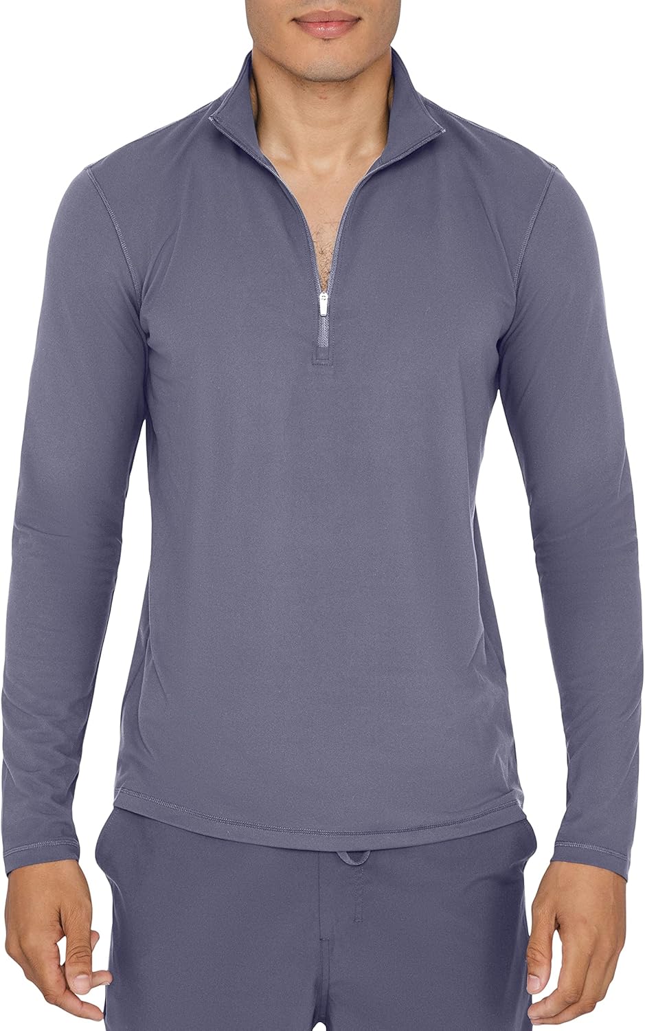 90 Degree By Reflex Soft Half Zip Pullover Long Sleeve Workout Running Shirt for Men