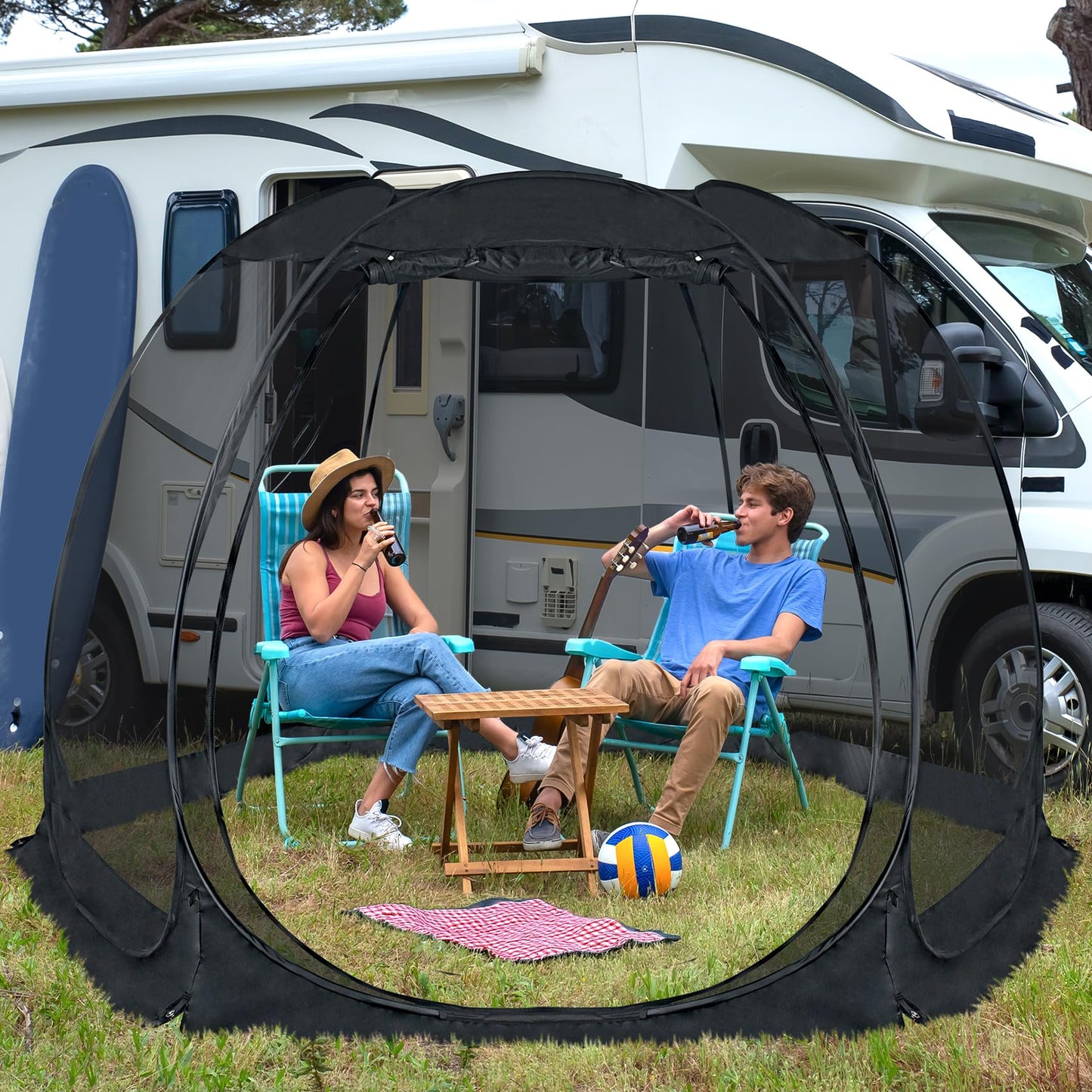 Alvantor Pop Up Screen Tent House Room Instant Outdoor Camping Canopy Sun Shelter Gazebo for Patio, Backyard & Deck, Privacy Tent(2-10 People, 8'x8' 10'x10' 12'x12')