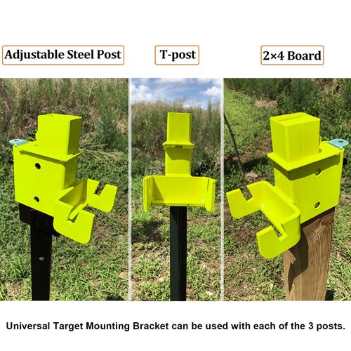 Highwild AR500 Steel Hostage Target 12" x 20" x 1/2" Armored Steel Bullseye Reactive IDPA Shooting Target with 2X4 T-Post Bracket