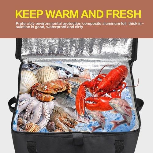 Cooler Bag Wheeled，Large Insulated Rolling Cooler Collapsible Leakproof Portable Hard Framed Ice Packs for Camping Picnic Beach Travel (Black, 5.7 inch Wheels)