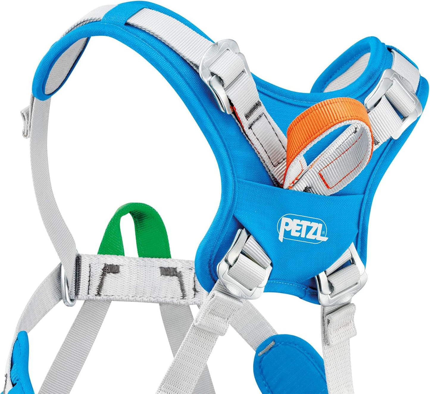 PETZL OUISTITI Kids' Harness - Comfortable, Full-Body Rock Climbing Harness for Children Less Than 30kg/66 lbs - Blue - One Size