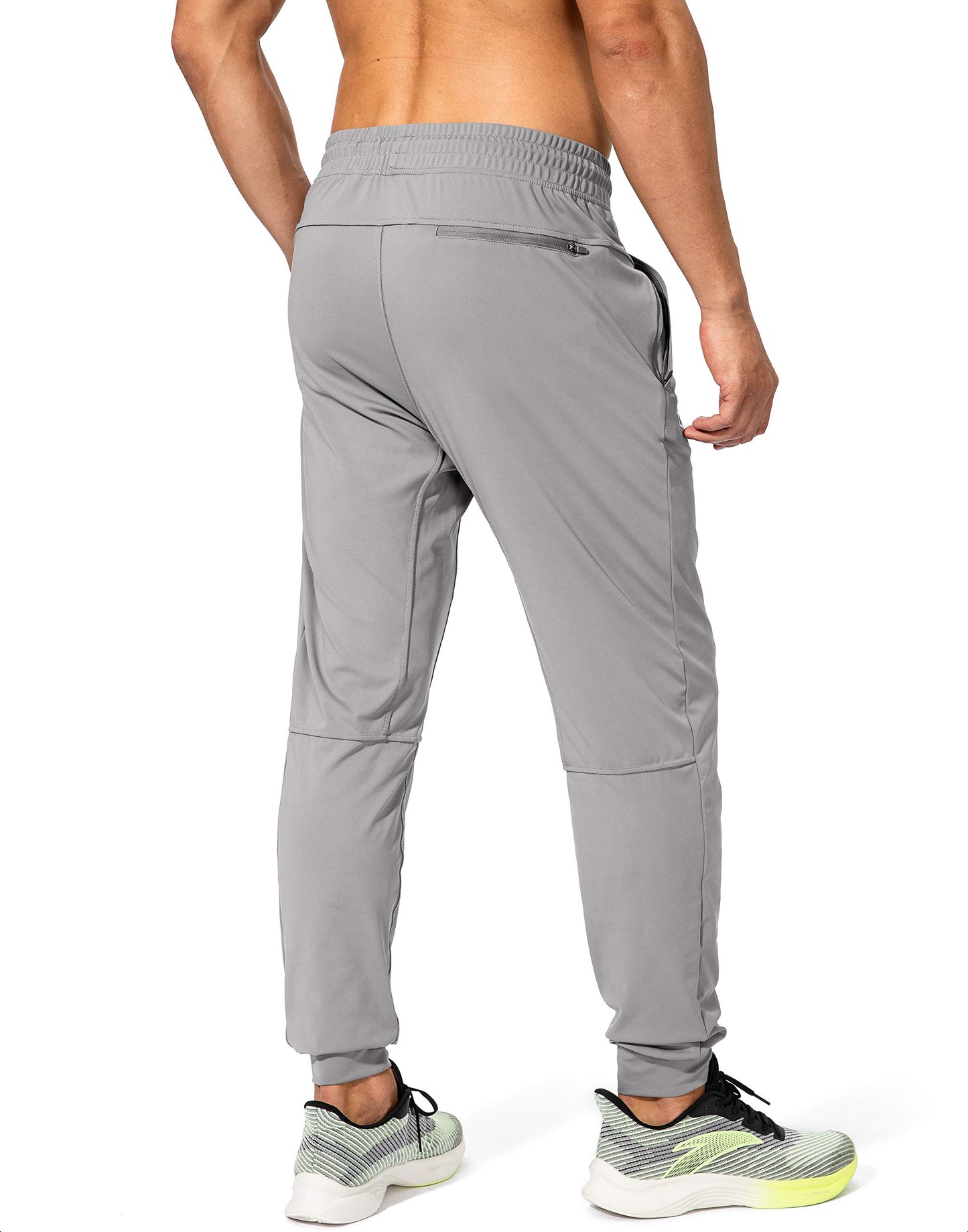 G Gradual Men's Sweatpants with Zipper Pockets Athletic Pants Traning Track Pants Joggers for Men Soccer, Running, Workout(Light Grey,S)