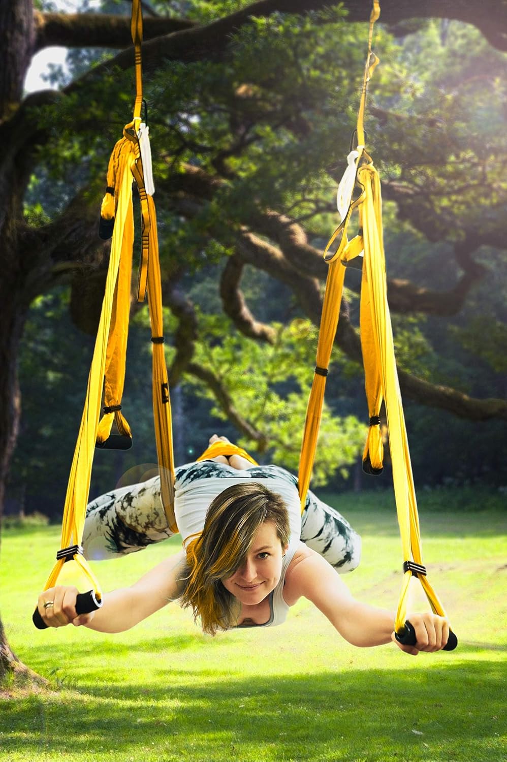 Aerial Yoga Swing Set - Hammock Hanging Swing - Sling Inversion Fly Kit - Antigravity Yoga Sling - Suspension Trapeze