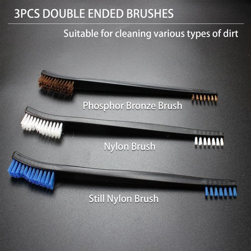CREVIV Universal Handgun Cleaning kit for .22/9mm/.357/.38/.40/.45,Pistol Cleaning Kits with Brass Pick/Cleaning Sponge/Cleaning Brush. 30 in 1 Gun Cleaning Kit.