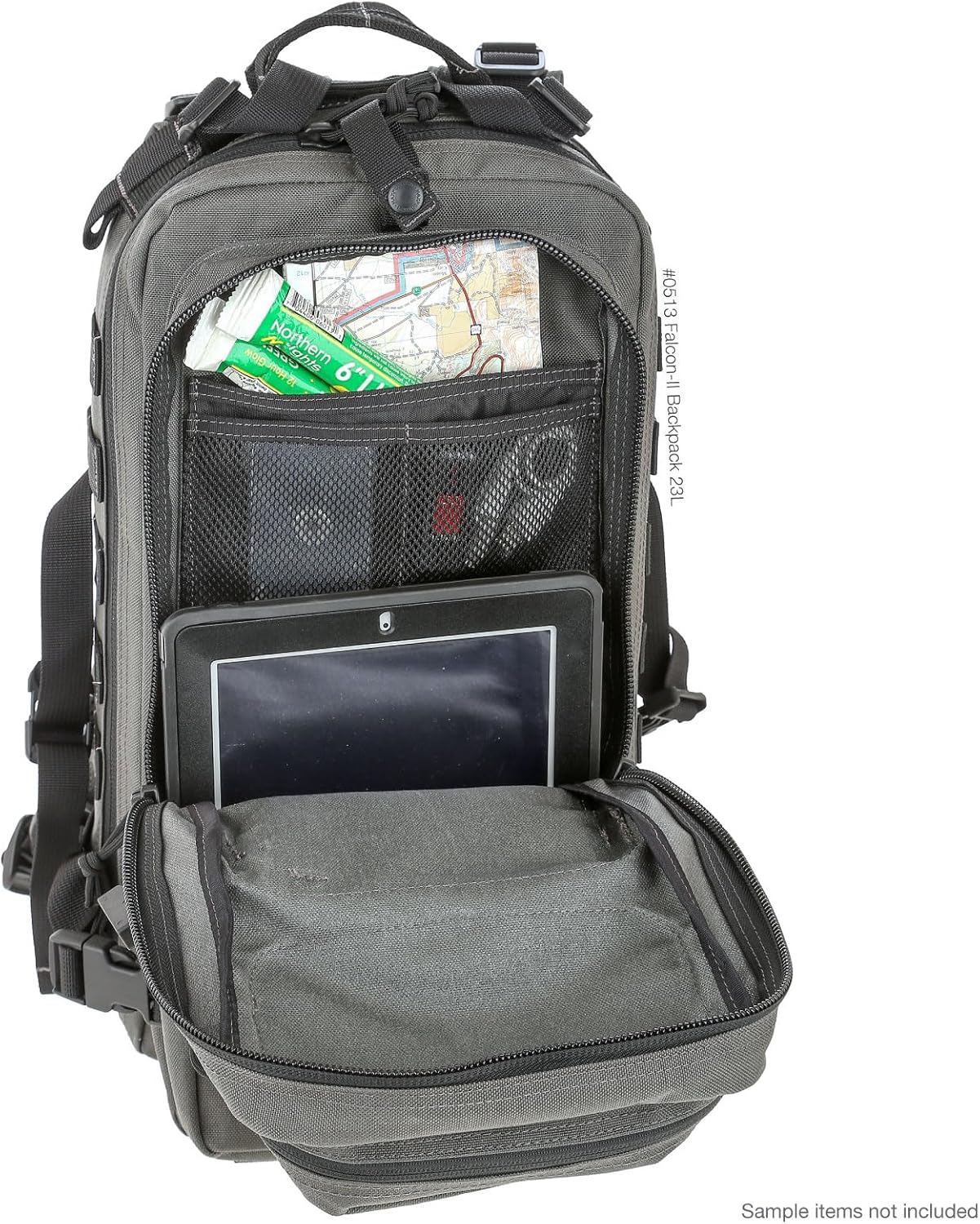 MAXPEDITION Falcon-II Backpack (Wolf Gray) 23L Tactical Backpack, Survival Pack, Bug Out Bag, MOLLE Compatible Go Bag Optimized for EDC & Military, 0513W
