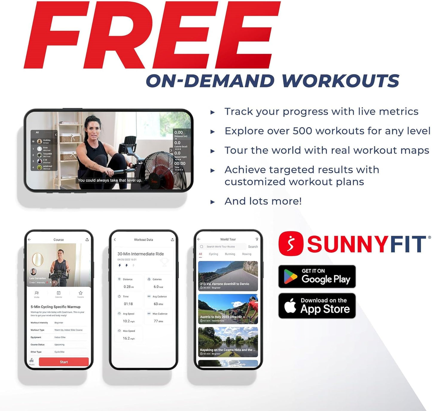 Sunny Health & Fitness Foldable Rowing Machine for Home - Full-Body Low-Impact Workout, Quiet Operation & Free SunnyFit App
