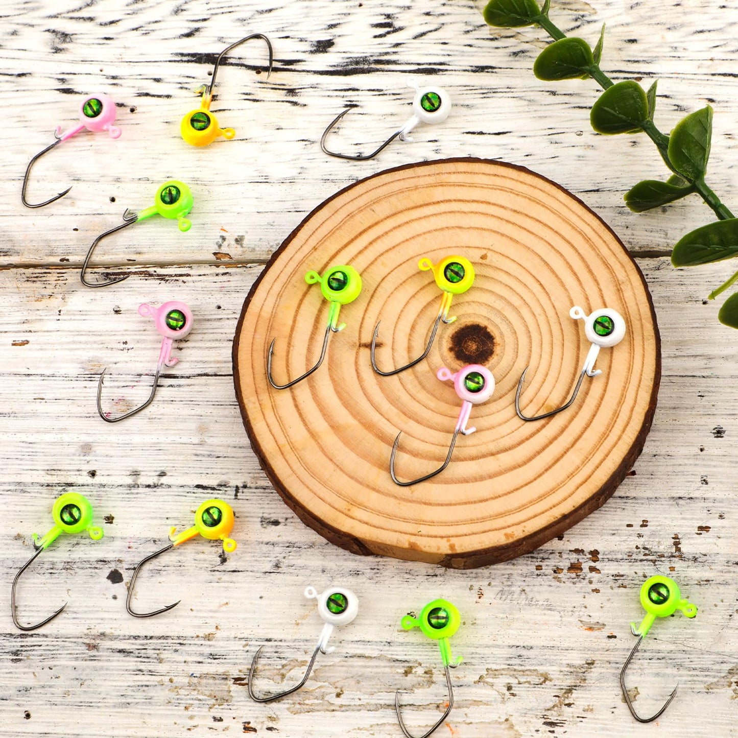 40pcs Crappie Jig Heads, Fishing Jig Head Hooks Lure with 3D Eyes Swimbait Jig Head 1/16oz for Crappie Bass Fishing Accessories Gift for Men