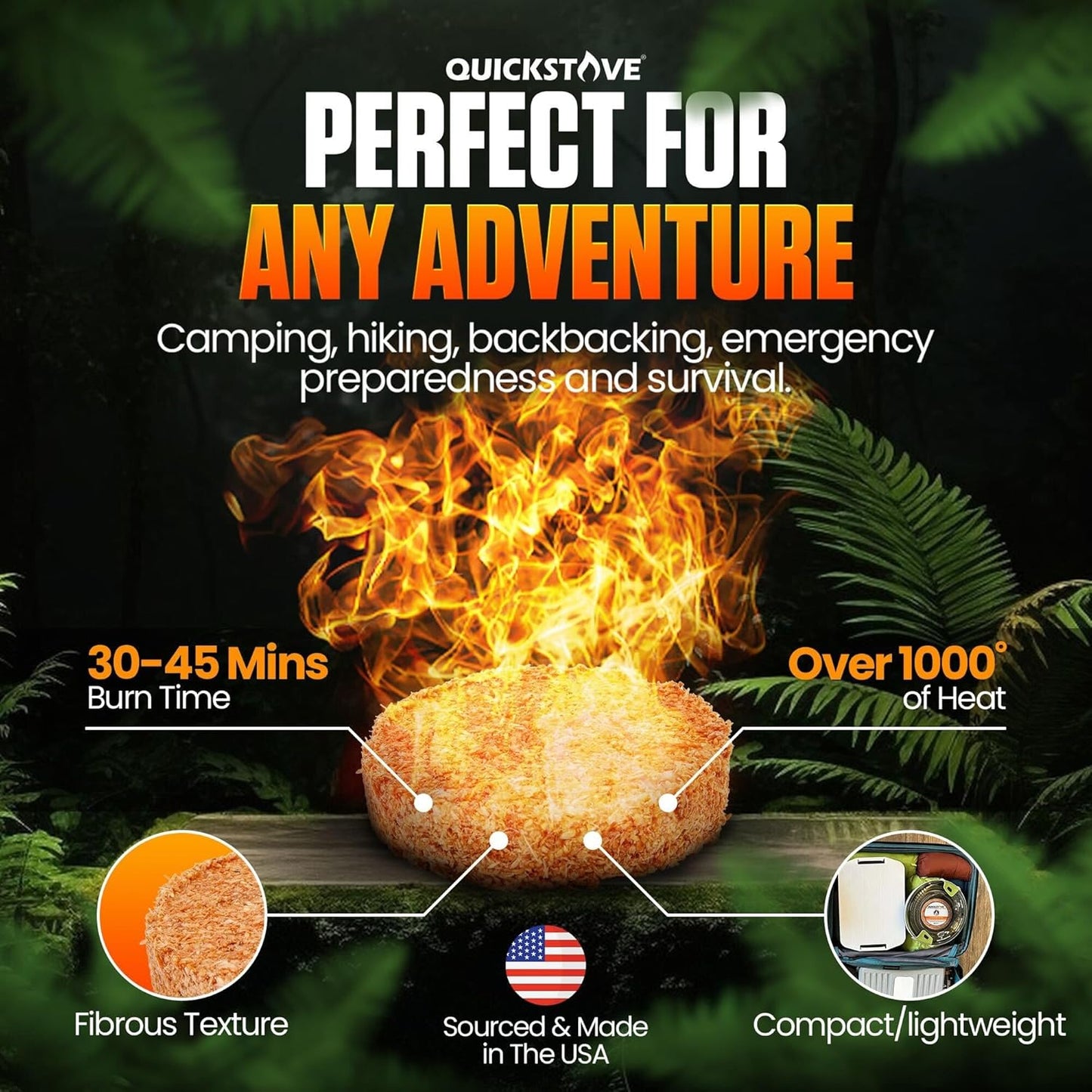 Fire Starters (10 Pack) – Waterproof Emergency Fuel Disks for Camping Essentials, Wood Stove, Fireplace, Fire Pit, Survival Kit, Campfire & Outdoor Accessories