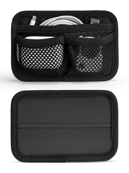 TACTICAL_GEEK TCM3 Mini EDC Organizer Board, Backpack Accessories with Open Pocket & Mesh Pocket, Utility Admin Bag Insert Panel Hook and Loop Modular Organizer for Daily Carry(Black)