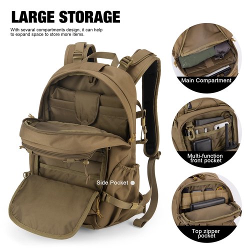 Mardingtop Tactical Military Backpack for Men,25L Molle Cordura Backpack for Hiking,Camping