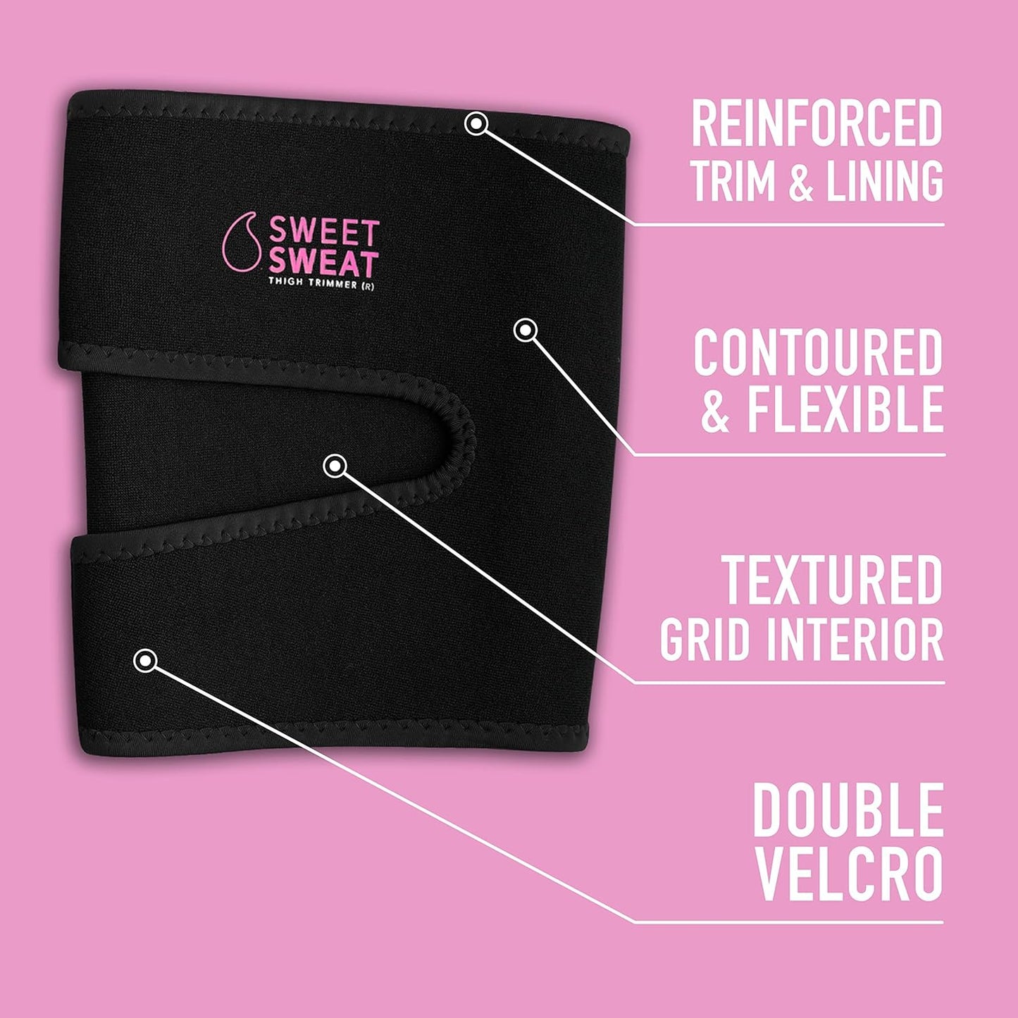Sports Research Sweet Sweat Thigh Trimmers for Men & Women Increases Sweat & Activity to the Thighs during Exercise