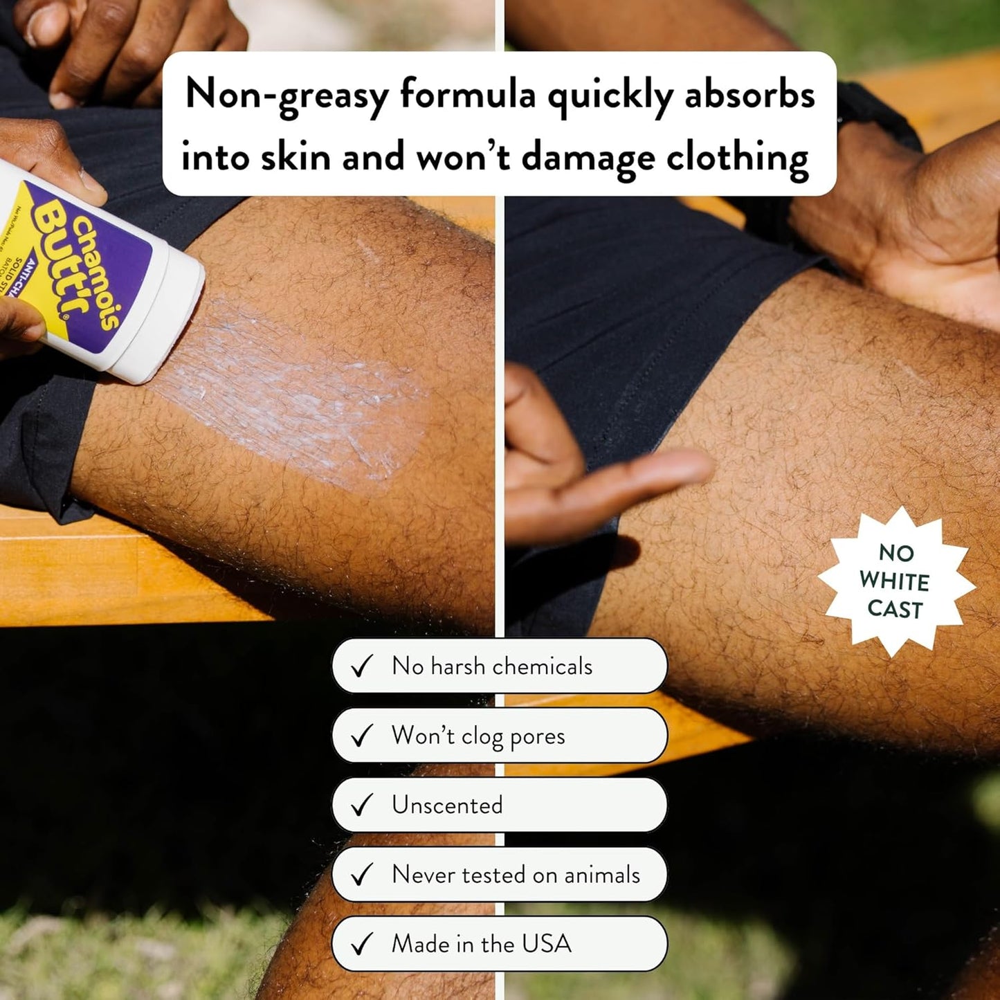 Chamois Butt'r Solid Anti-Chafing Stick, 2.5 Ounce, Clear (GS2.5)