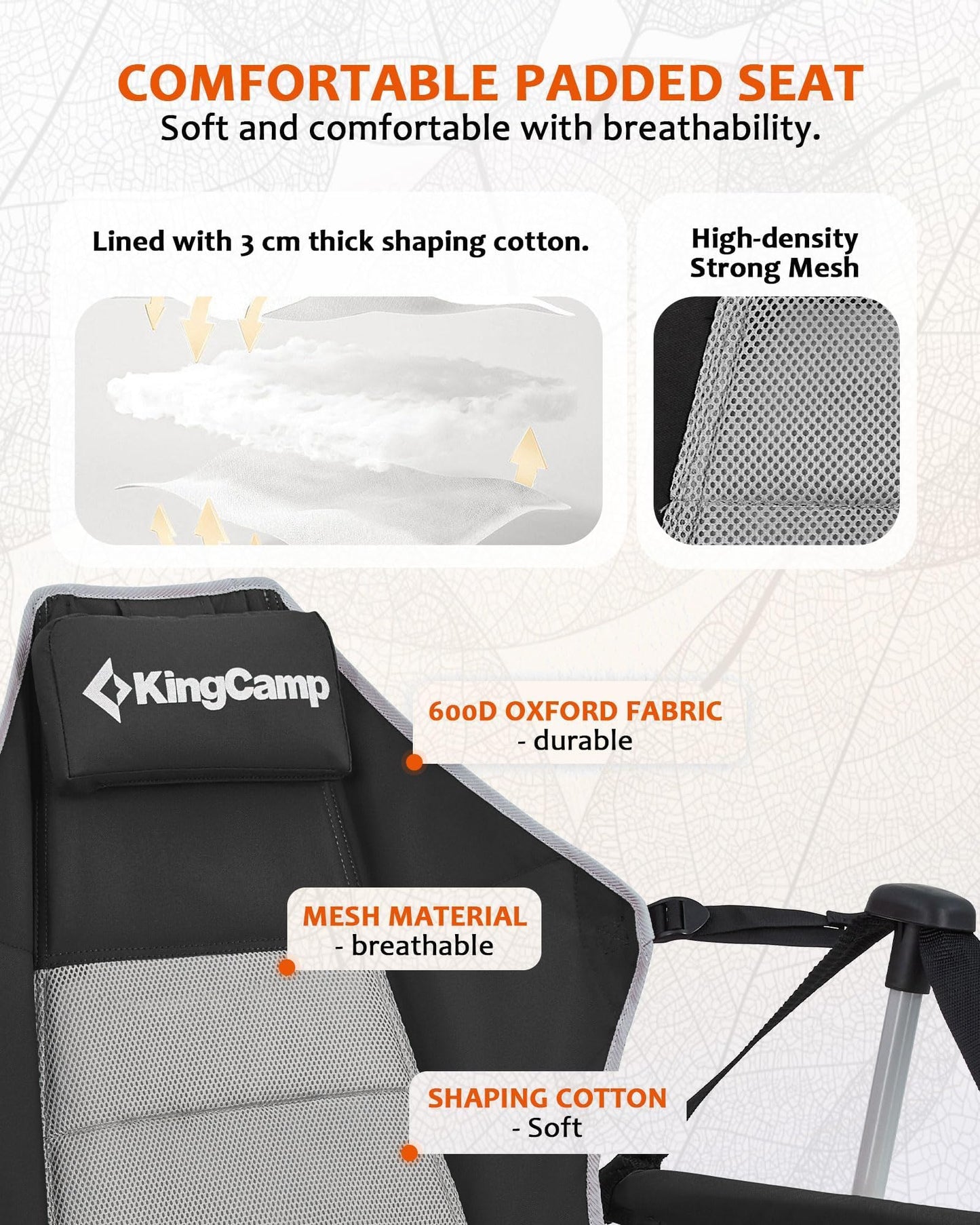 KingCamp Hammock Camping Chair, Swinging Portable Folding Camp Chairs for Adults Max 440lbs Heavy Duty Foldable Oversized Rocker with Aluminum Alloy Frame Cup Holder for Outdoor Beach Patio Sport