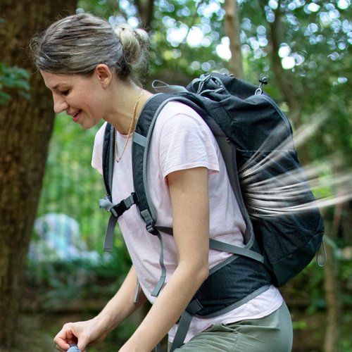 WIPHA 26L Lightweight Hiking Daypack with High Strength Aluminum Support, Small Travel Hiking Backpack for Women Men (Black)