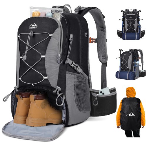 NUBILY 50L Hiking Backpack Waterproof Camping Backpack for Men Women with Rain Cover Lightweight Hiking Daypack Outdoor Travel Dackpack