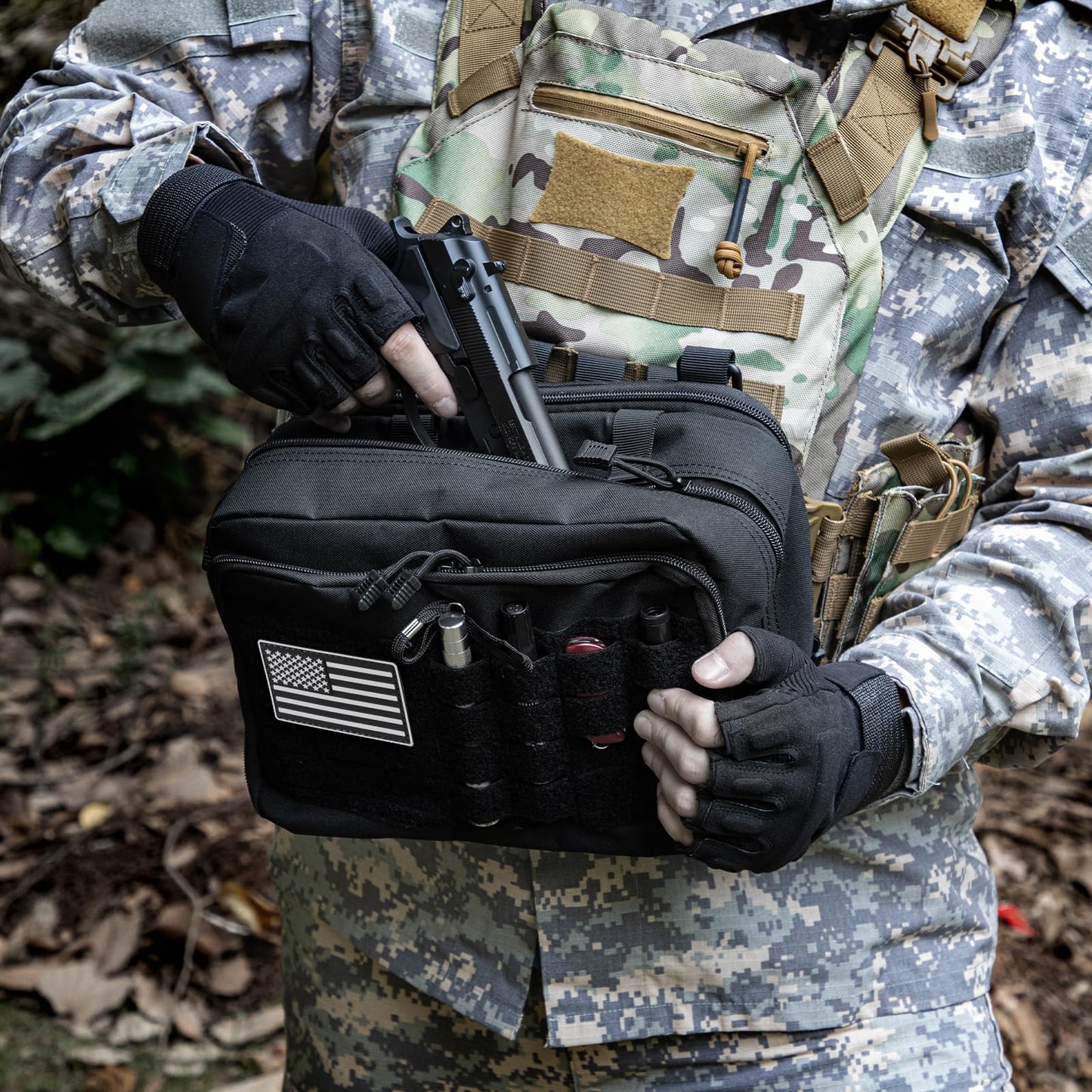 Jueachy Molle Large Tactical Pouch: EDC Pouch Medical Tool Pouches Expandable Admin Bag Accessories Organizer Utility Pack