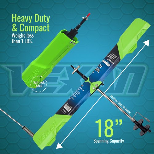 Vexan Ice Fishing Tip Up - High Visibility Green Tip Ups Ice Fishing w/Reflective Strike Indicator Flag - 18" Max Span, Easy-Deploy Ice Fishing Tip Up Hardware - Essential Ice Fishing Gear (3-Pack)