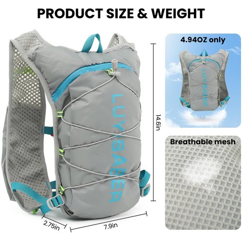Running Vest Hydration Vest Lightweight Insulated Backpack for Marathon, Hiking, Outdoor Trail, Cycling, Men's and Women's Hydration Vest （Black）