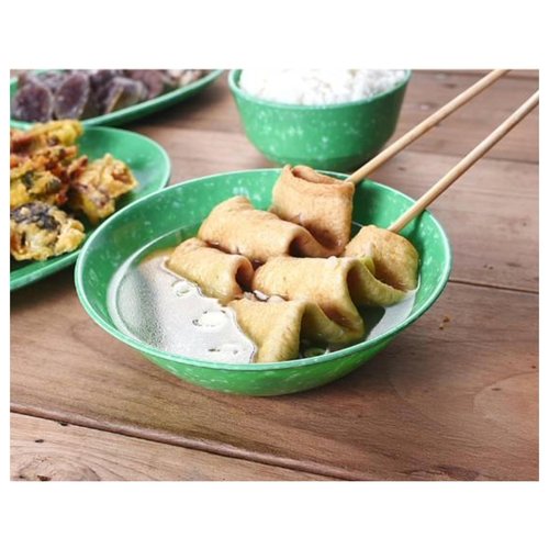 Retro Korean Tteokbokki Plate Set, 6 Melamine Pieces, Spoon, Chopsticks, 2 Ramen Bowls, 2 Square Plates, 3 Compartment Plate, Sauce Dish