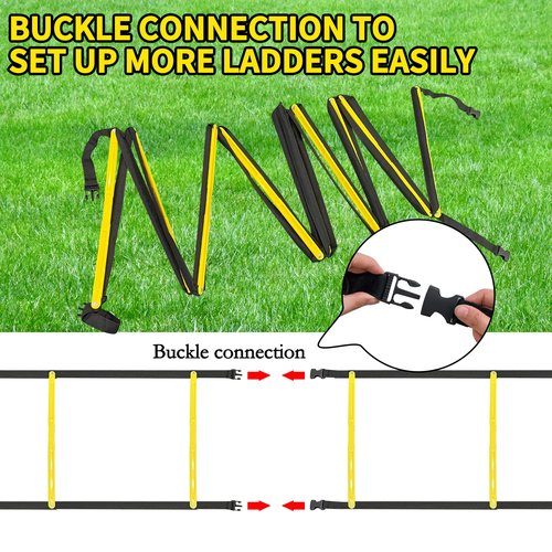 Socpuro Agility Ladder Speed Training Equipment 16FT 12 Rung Footwork Sports Agility Speed Ladder for Football Basketball Baseball with Carry Bag