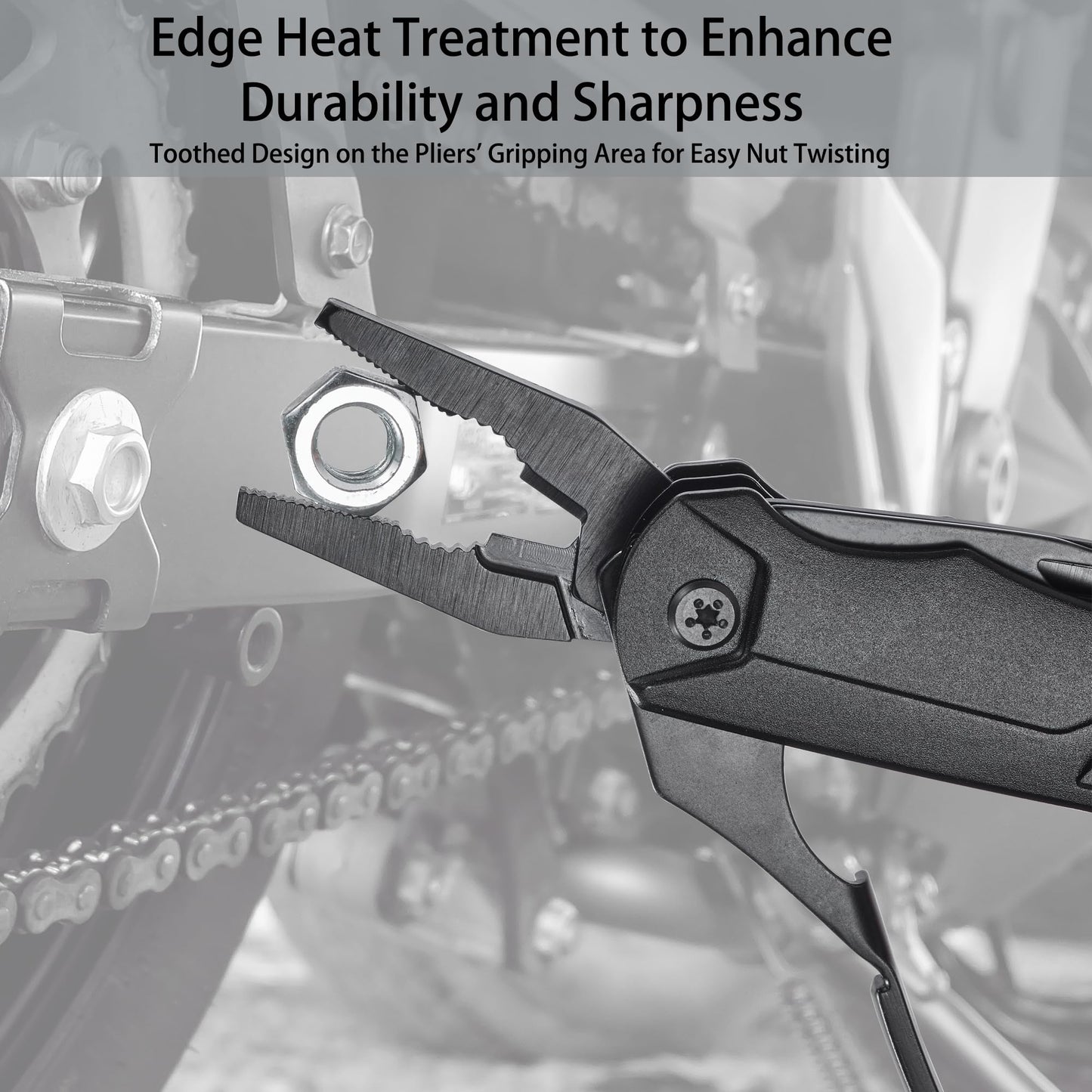 Hanboost Multitool Wrench 19 In 1 Multipurpose Camping Gear Pocket Size Adjustable Wrench with Pliers, Wire Cutter, Cutting Saw, Bottle Opener for Maintenance, Camping and DIY,Gift for Him