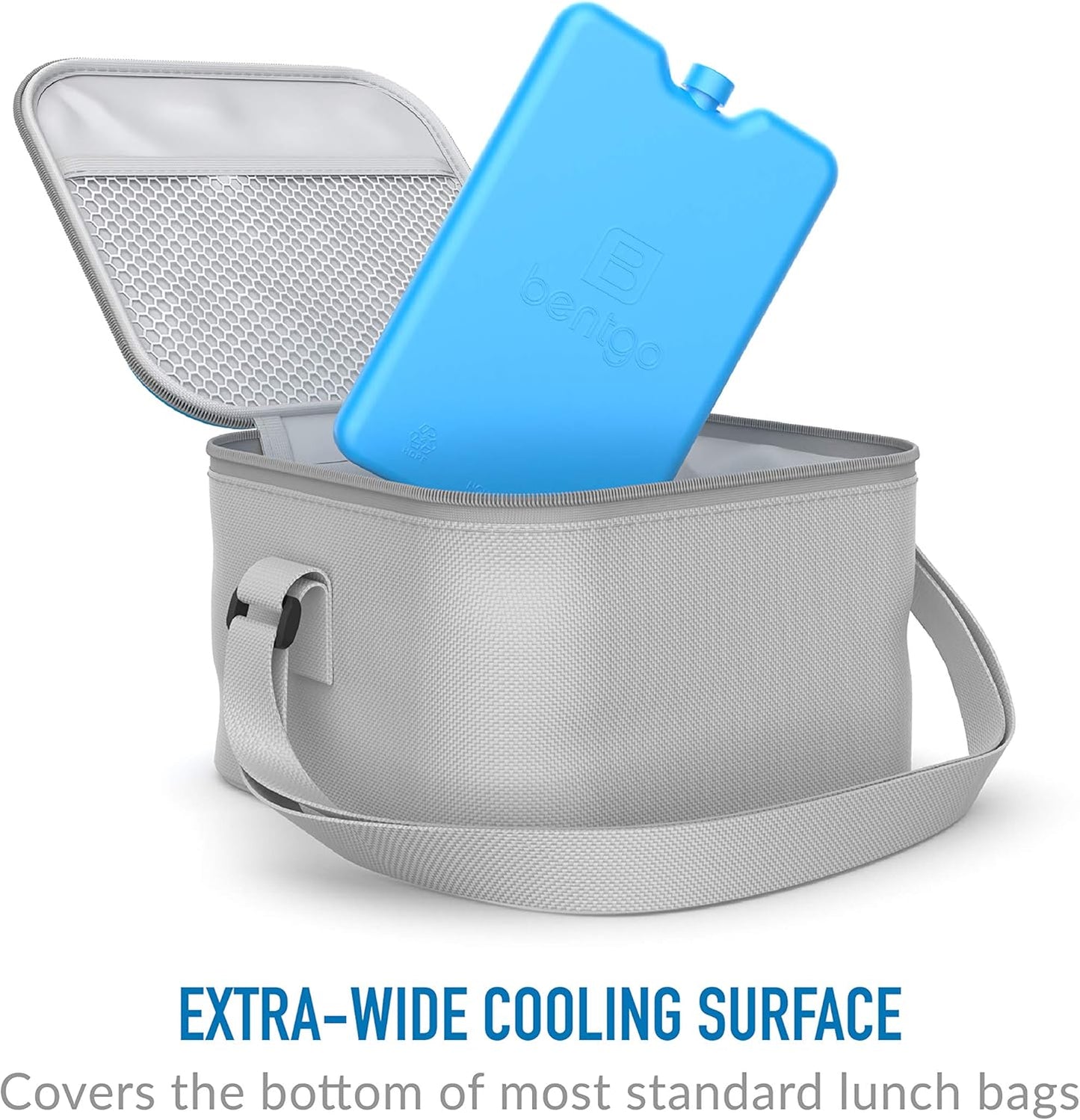 Bentgo Ice Lunch Chillers - Ultra-Thin Ice Packs Perfect for Everyday Use in Lunch Bags, Lunch Boxes and Coolers - 4 Pack (Blue)
