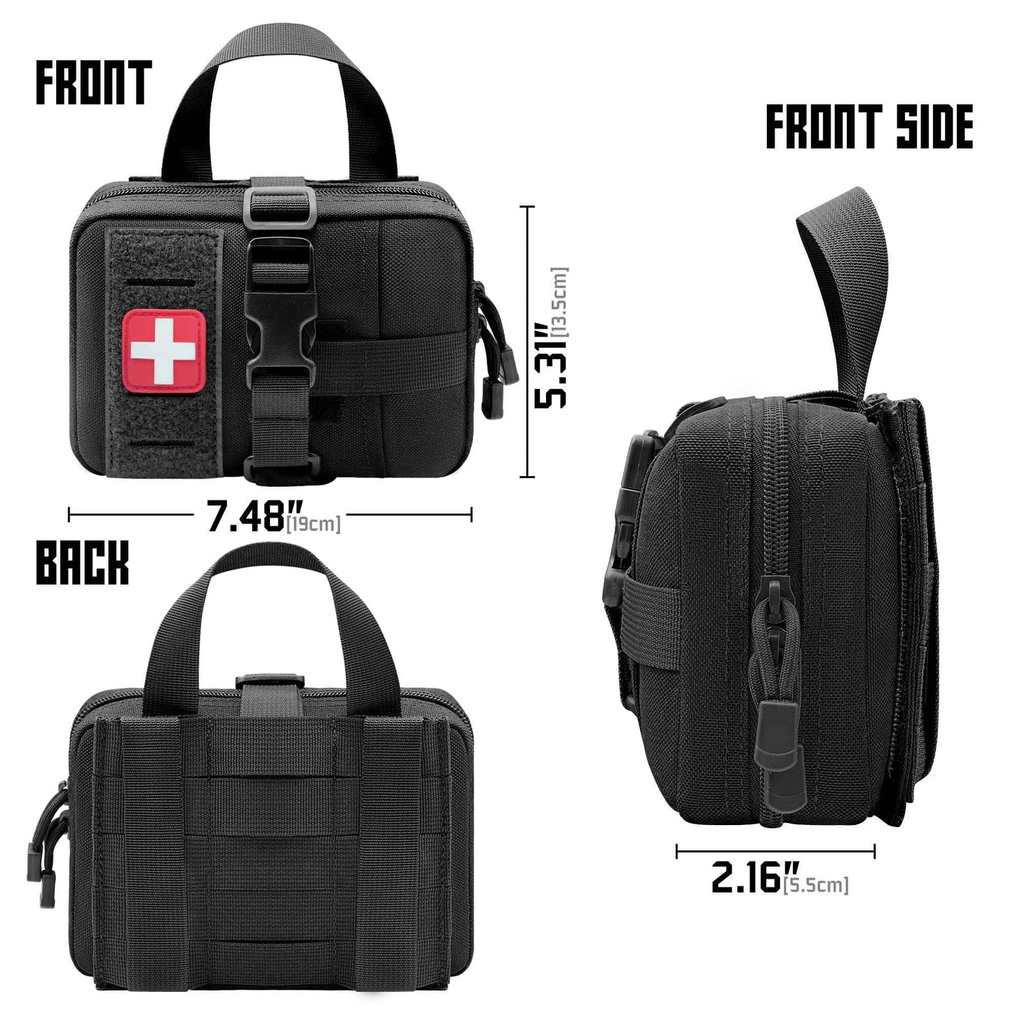 1000D Laser Cut Ifak Pouch, Upgrade Tactical Molle Rip Away EMT First Aid Ifak Pouches Medical Empty Bag for Duty Belt Backpack Vest