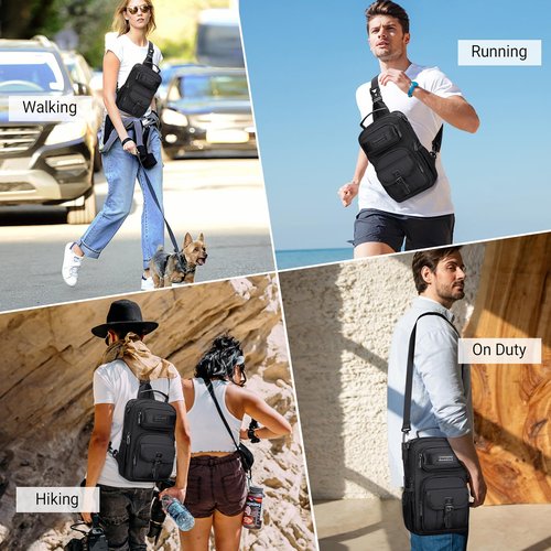 WITZMAN Sling Bag for Men Convertible Travel Sling Backpack USB Charging Port Lightweight Crossbody Bags Casual Daypack（B698 Army Green）