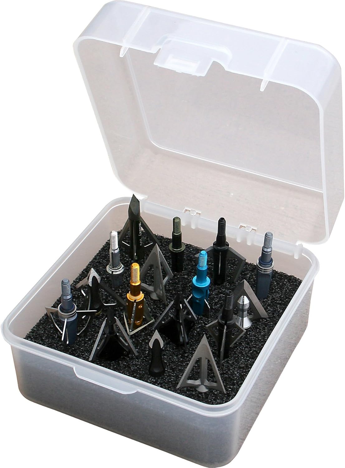 MTM BH16 Broadhead Box Broadhead Box - Holds 16 Fixed or Mech. USA Made, Clear