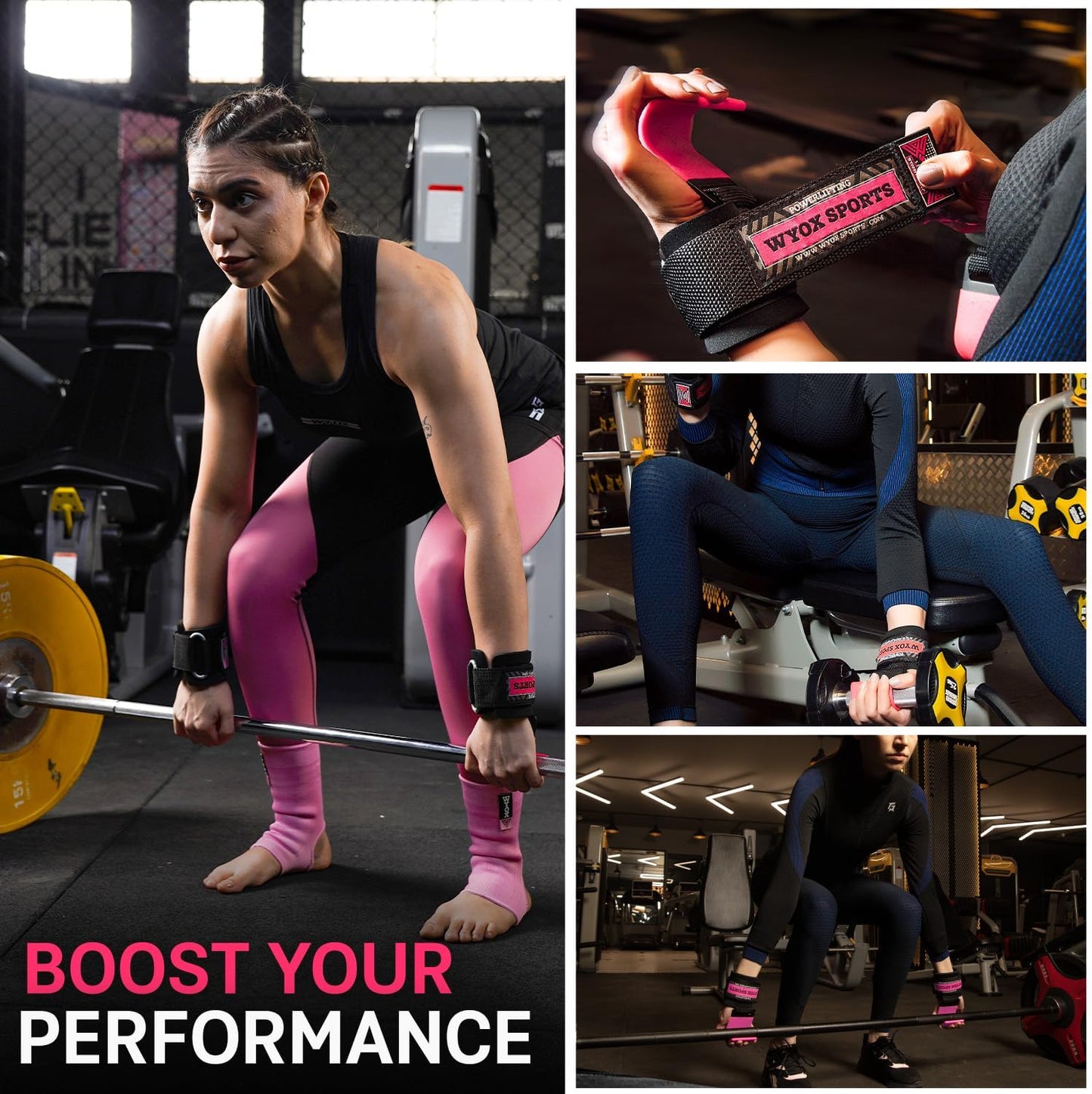 WYOX Weight Lifting Hooks for Men & Women (Pair) – Heavy Duty Wrist Support Straps with Hooks for Deadlifts, Pull Ups, Shrugs – Gym Lifting Straps with Grip Assist for Weightlifting & Strength Training