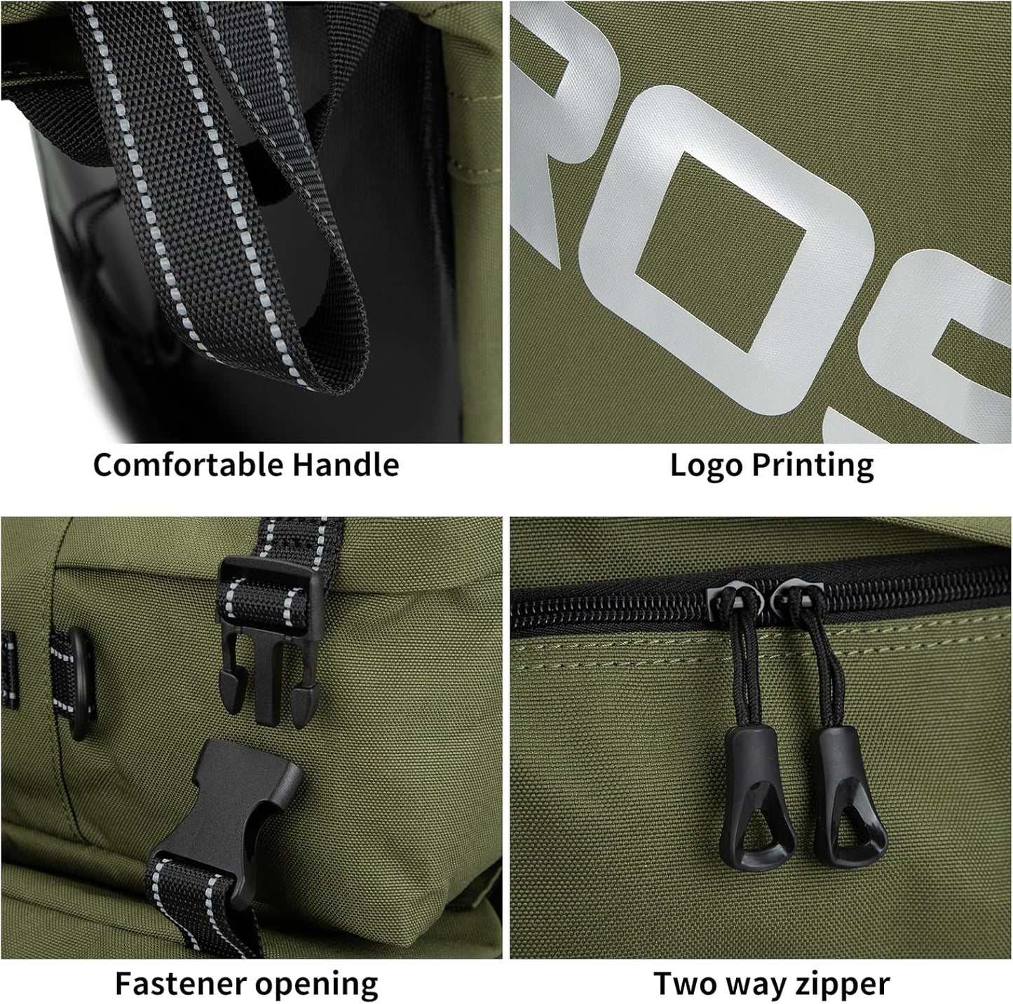 Roswheel Bike Bag Accessories Panniers for Bicycle Rear Rack Bag 50L Waterproof Mountain Electric Bike Saddle Bags for Cycling Traveling Commuting