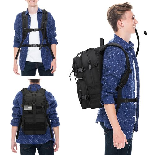 1050D Tactical Hydration Backpack with 3L TPU Water Bladder, Military Molle Water Backpack Perfect for Men & Women, Hydration Pack for Hiking, Biking, Running, Climbing, Hunting, Daily Use