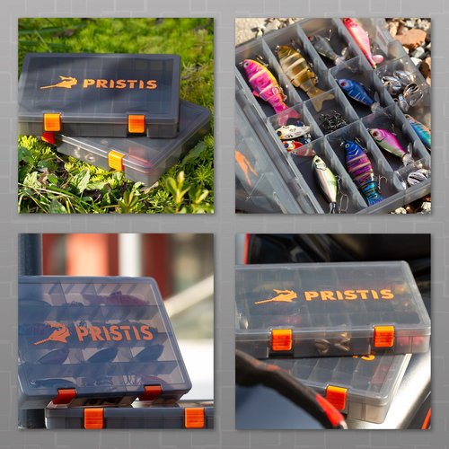 Pristis 4pcs Tackle Trays, 10.1"L 3600 High Strength Plastic Lure Storage, Container with Removable Dividers, Portable Tool Box for Hardware Fitting & Fishing Parts, Adjustable Compartment Organizer