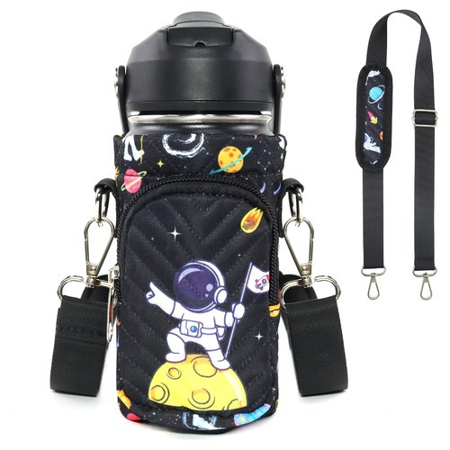 Scothen Water Bottle Carrier Bag for Kids, Insulated Water Bottle Holder with Adjustable Strap for 10/12/14/16/18oz Bottles, Bottle Bags Sleeve for Boys Girls School Travel Sports