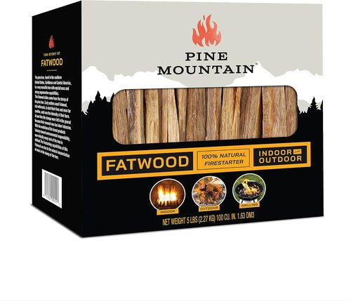 100% Natural Fatwood Firestarting Sticks - 5 lb Pine Mountain StarterStikk for Campfire, Fireplace & Fire Pit
