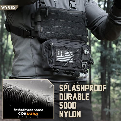 WYNEX Tactical Admin Pouch Molle, Utility EDC Bag, Dual-Purpose Organizer Dangler Drop Pouch (Black)