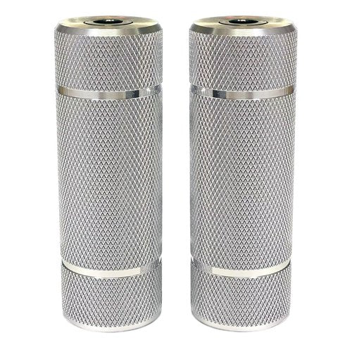 WADEKING WHW BMX Bike Pegs 4.3" Compatible with Both 14mm and 3/8 Inch Axles, Wheel Studs，Aluminum Alloy Durable and Stylish Non-Slip (Silver)