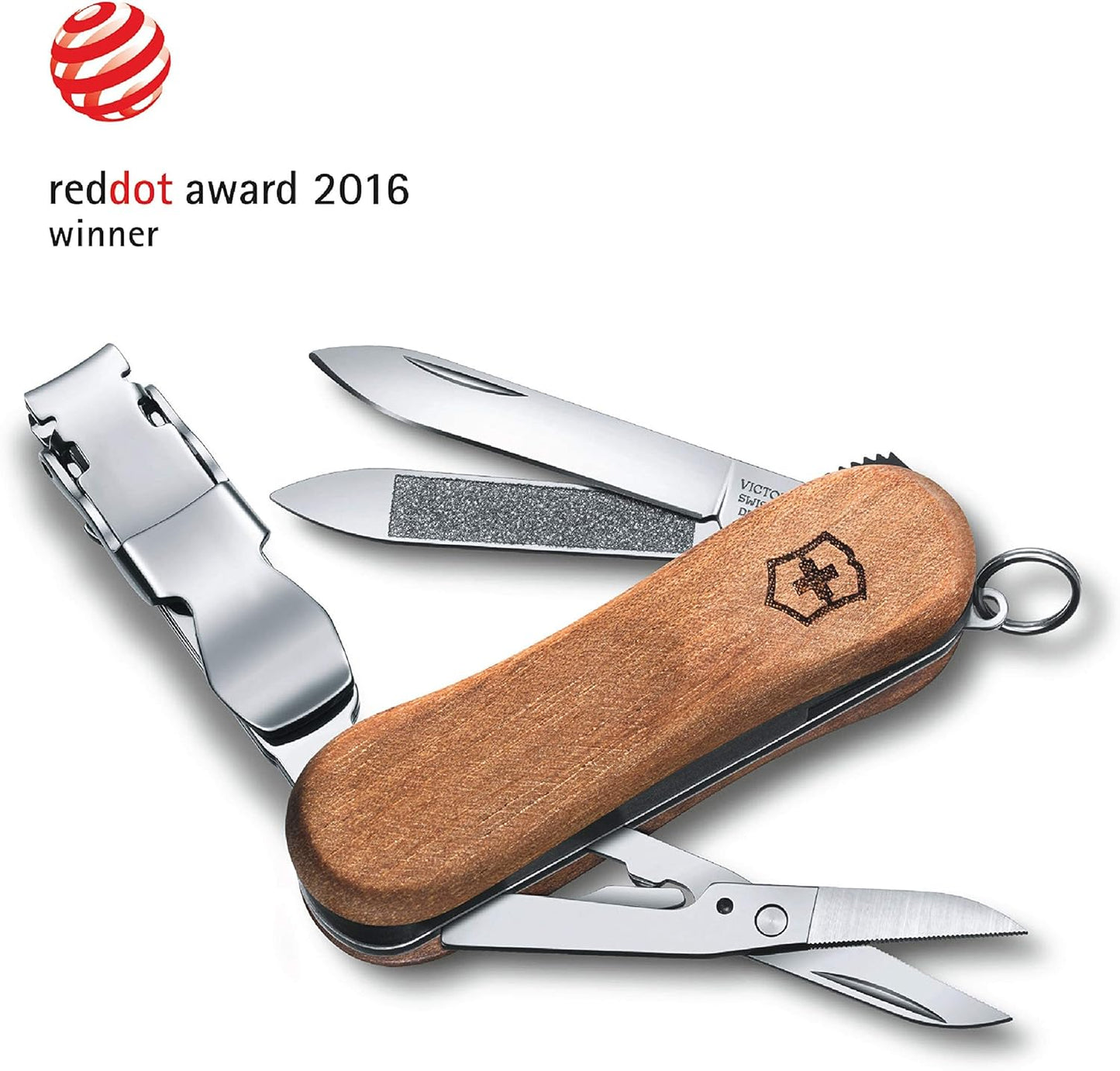 Victorinox Nail Clip 580 Multi-Tool - 8 Functions, Swiss Made with Nail File & Cleaner - Ruby