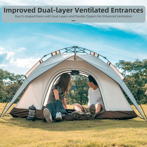 ROCKBROS Camping Tent for 2-3 Person, Waterproof Easy Up Instant Tent Windproof & Sunproof Cabin Tent for Family, Traveling, Outdoor, Hiking