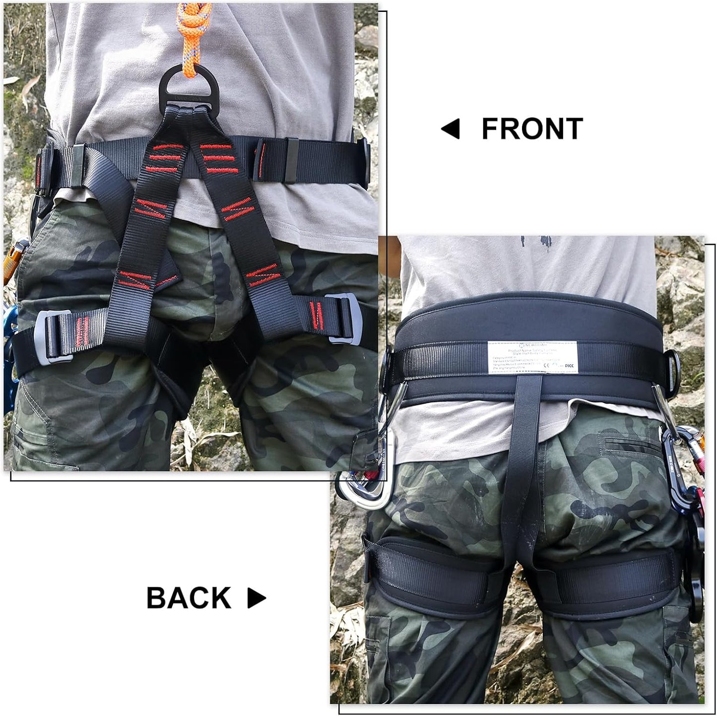 NewDoar Climbing Harness, Mountaineering Rock Climbing Harness, Half Body Harness for Rappelling Fire Rescuing Tree Climbing