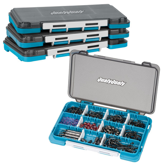 QualyQualy Fishing Tackle Box, Small Tackle Box Organizer with Removeable Diveders, 2 in 1 Mini Fishing Hook Organizer, Plastic Storage Fly Box