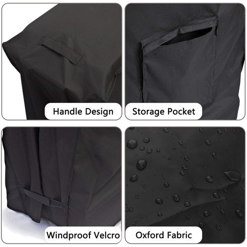 Cooler Cart Cover Waterproof, Universal Patio Cooler Cover for 80-100 Qt Patio Rolling Ice Chest Cart, 600D Oxford Fabric UV-Resistant Outdoor Bar Cart Covers (Black)