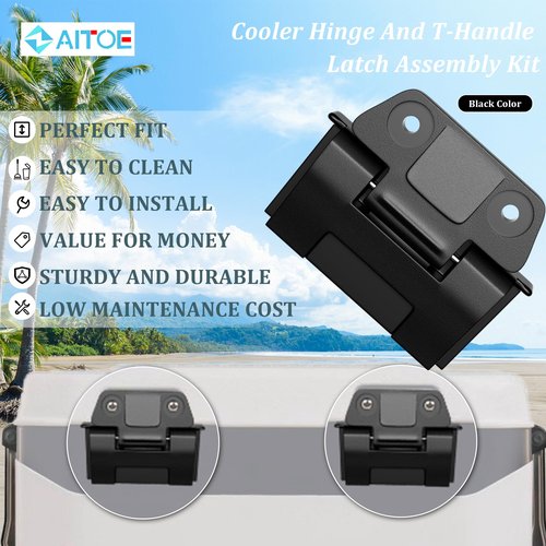 Cooler Hinge and T-Handle Latch Replacement Kit Replacement for 25, 52, 72 Qt Ig-loo BMX and Overland 25-72 Quart Coolers Parts