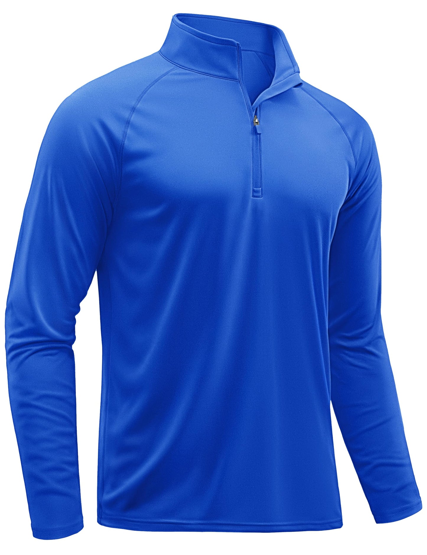 TACVASEN Men's Athletic Hiking Shirts Long Sleeve 1/4 Zip Pullover Tops UV Sun Protection Shirts for Summer Activewear Long Sleeve Dry Fit Men Blue S